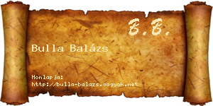 Bulla Balázs névjegykártya